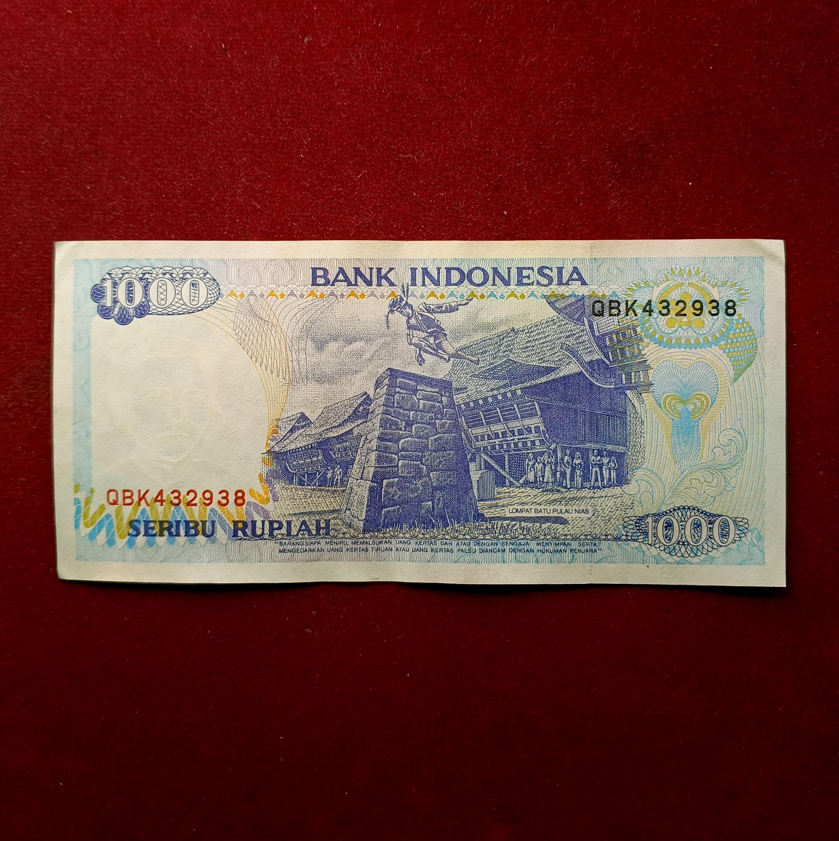 Indonesia 1000 Rupiah 1992 Banknote