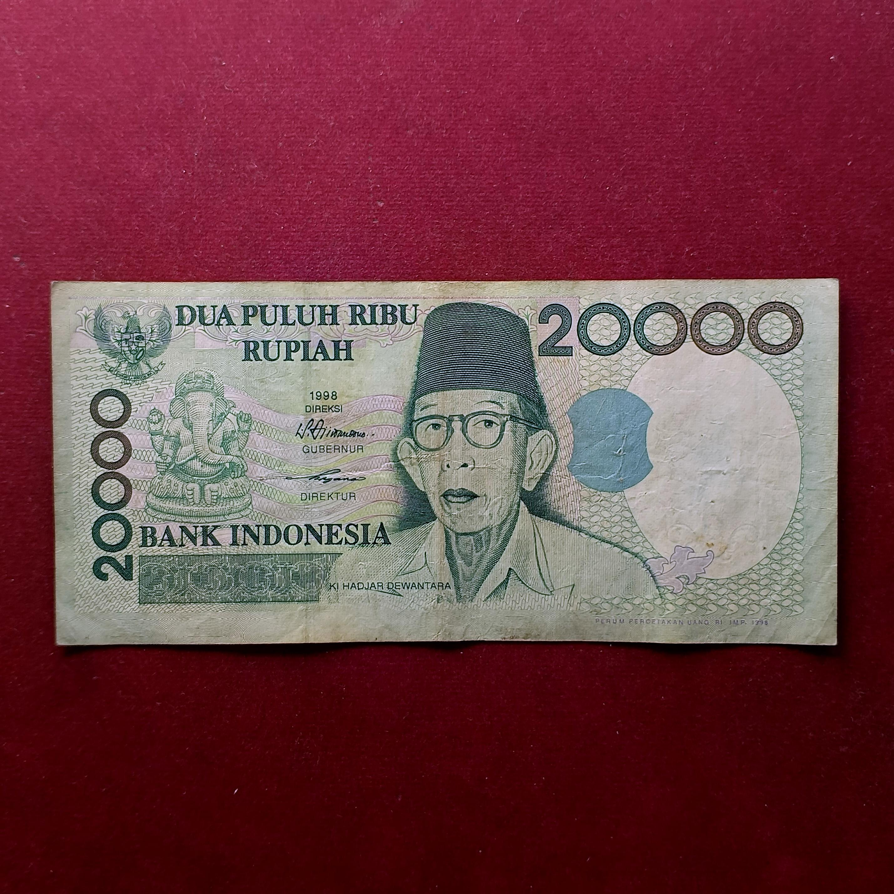 Indonesia 20000 Rupiah (Ganesha) 1998 Banknote