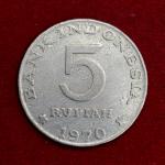 Indonesia 5 Rupiah 1970 Coin