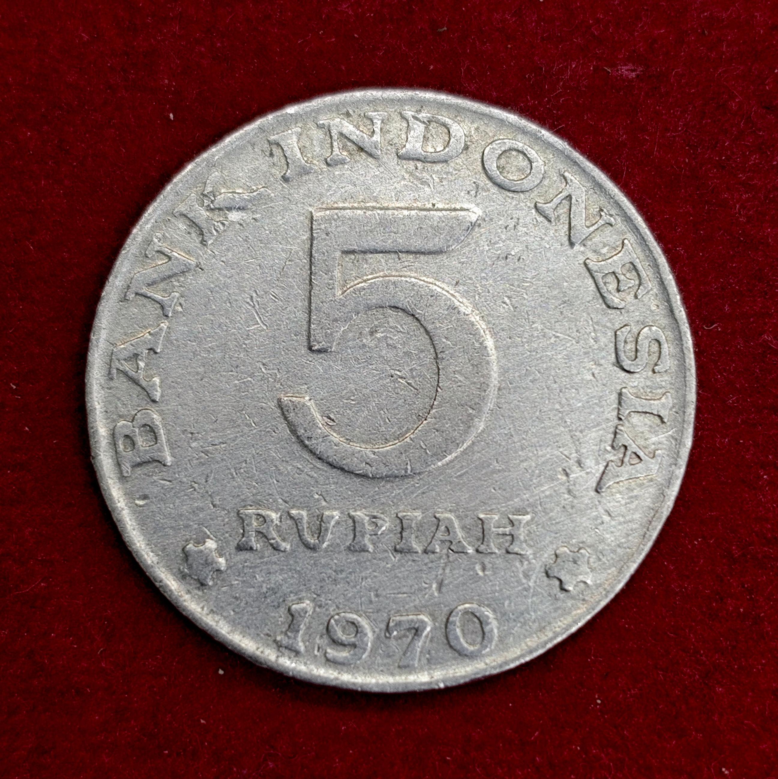 Indonesia 5 Rupiah 1970 Coin