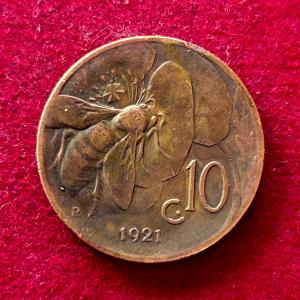 Italy 10 Centesimi Vittorio Emanuele III 1921 Coin