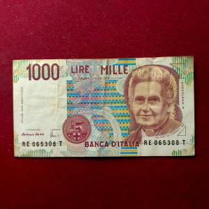 Italy 1000 Lire Montessori 1990 Banknote