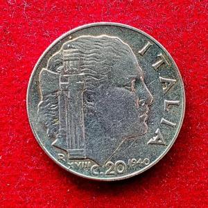 Italy 20 Centesimi - Vittorio Emanuele III 1940 Coin