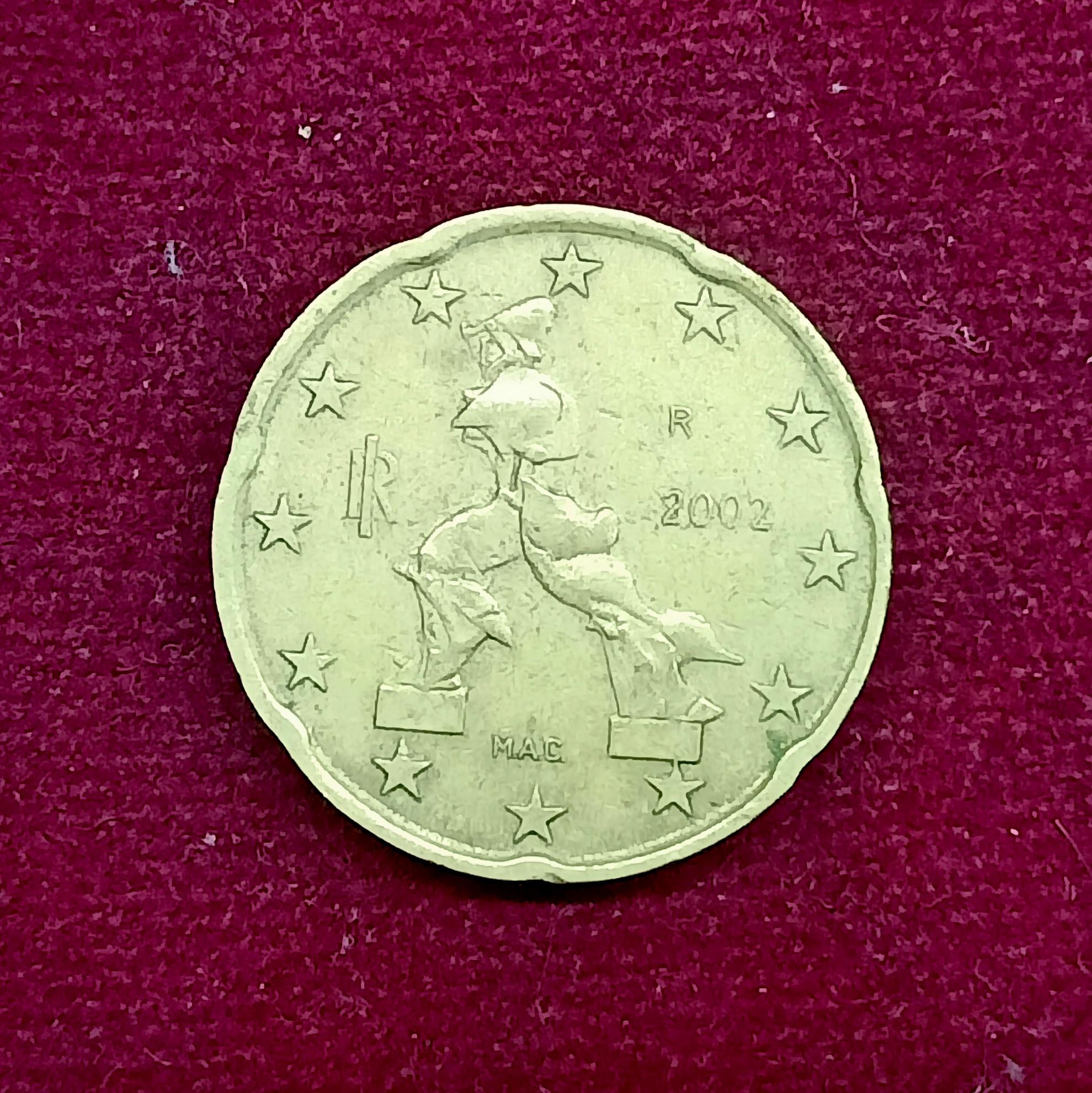 Italy 20 Euro Cent 1st map 2002 Coin