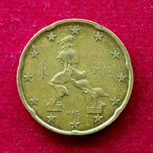 Italy 20 Euro Cent Boccionis sculpture Unique Forms in the Continuity of Space 2002 Coin
