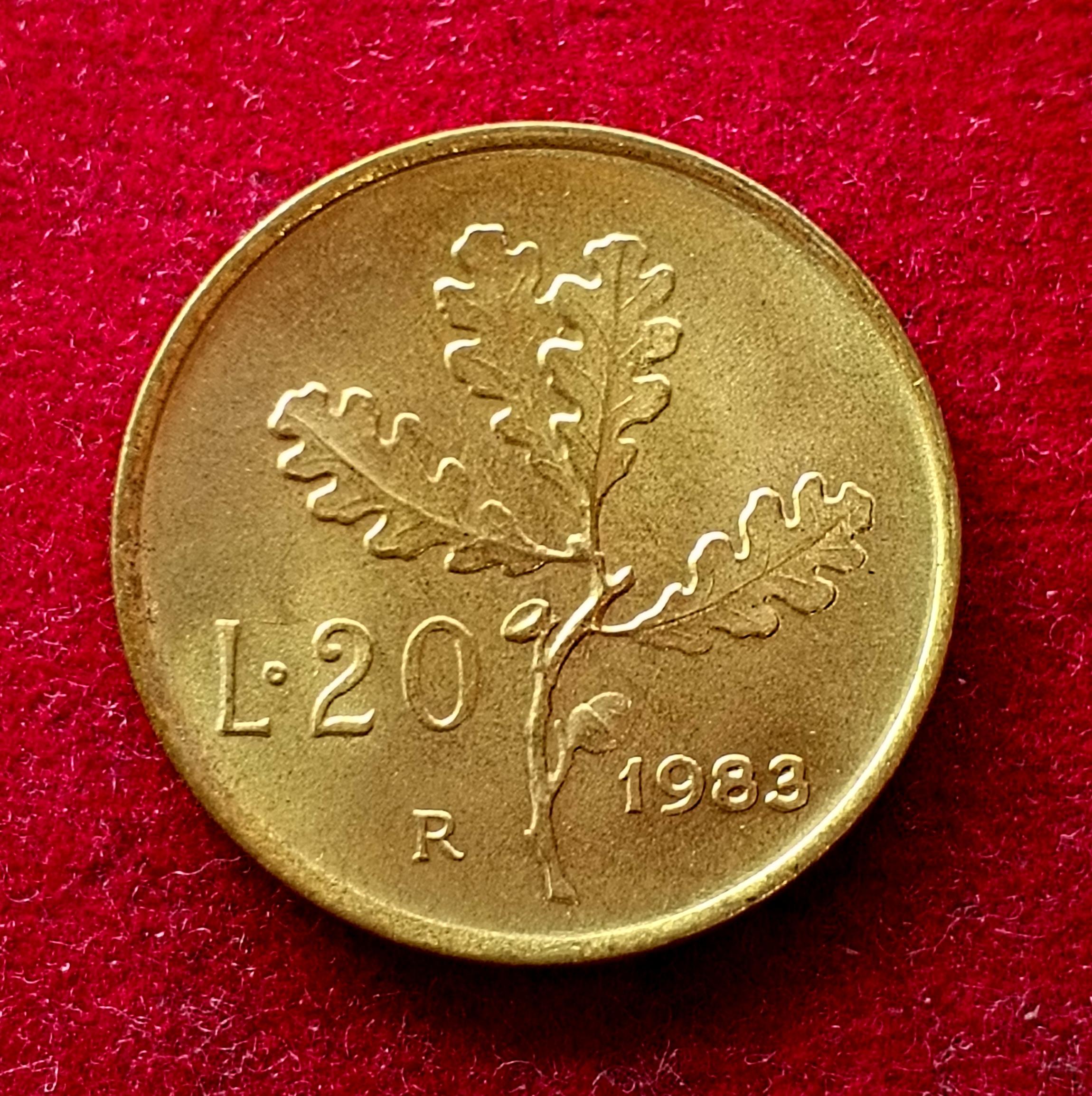 Italy 20 Lire 1983 Coin