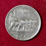 Italy 50 Centesimi Vittorio Emanuele III 1921 Coin