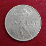 Italy 50 Lire 1954 Coin (Small Type)