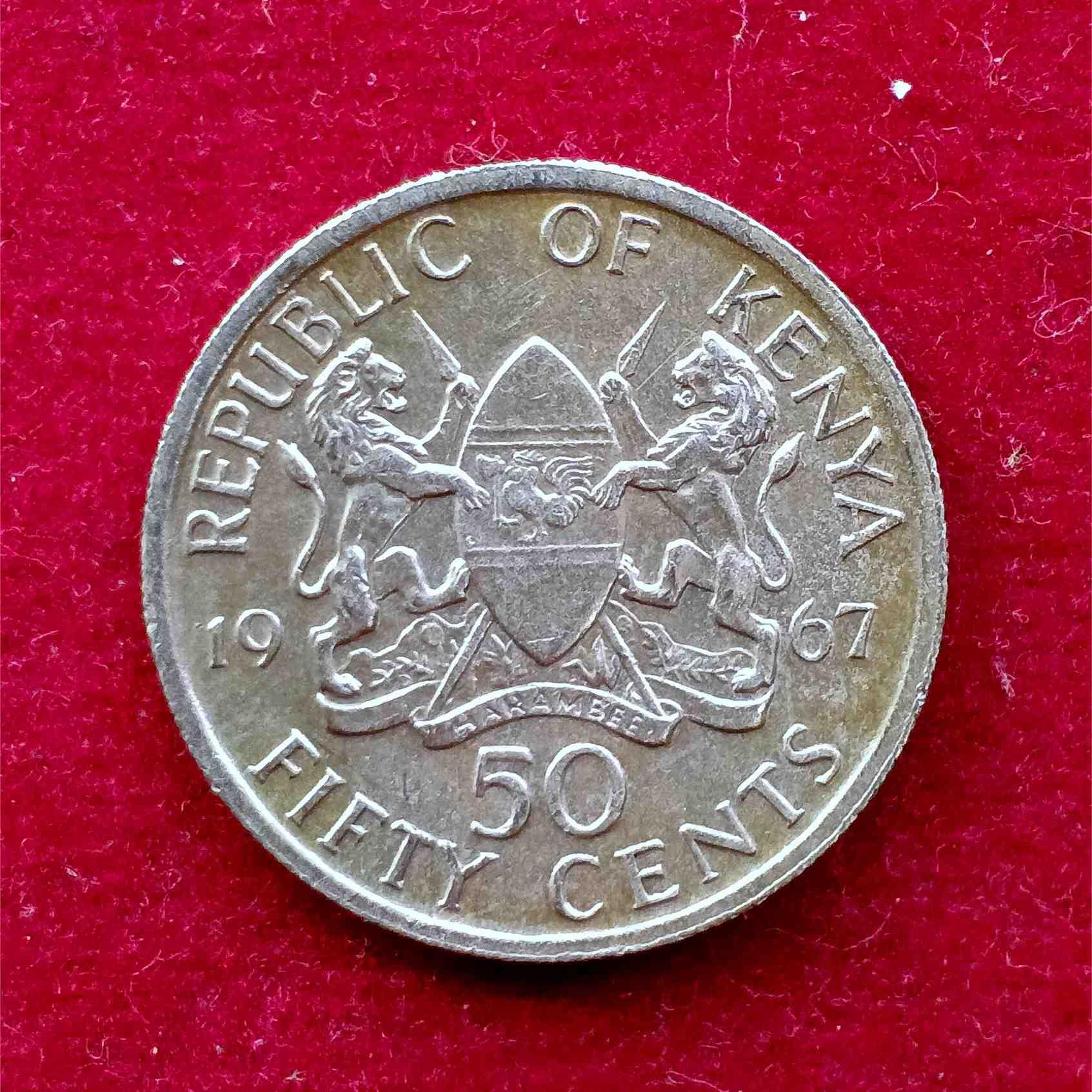 Kenya 50 Cents 1967 Coin