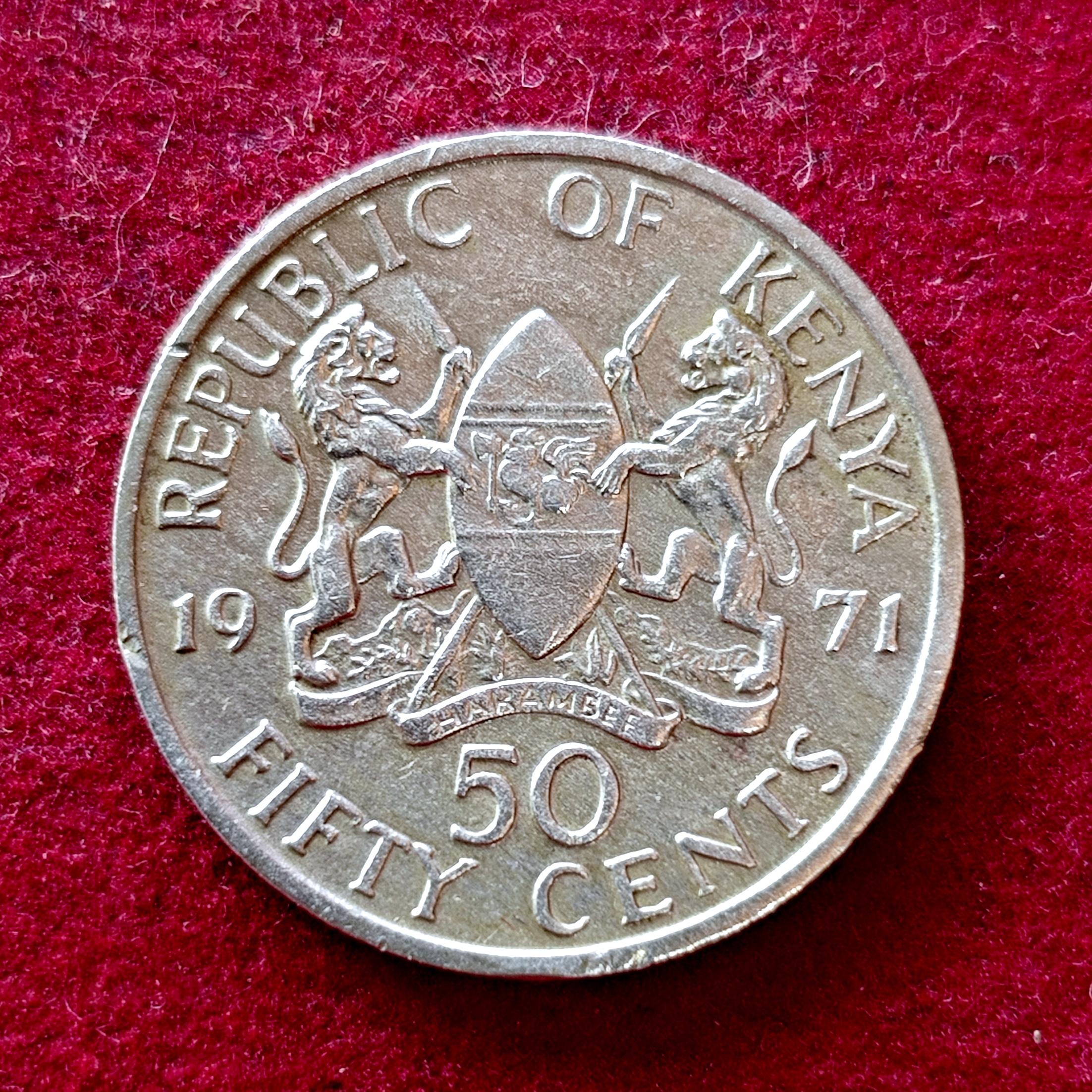 Kenya 50 Cents 1971 Coin