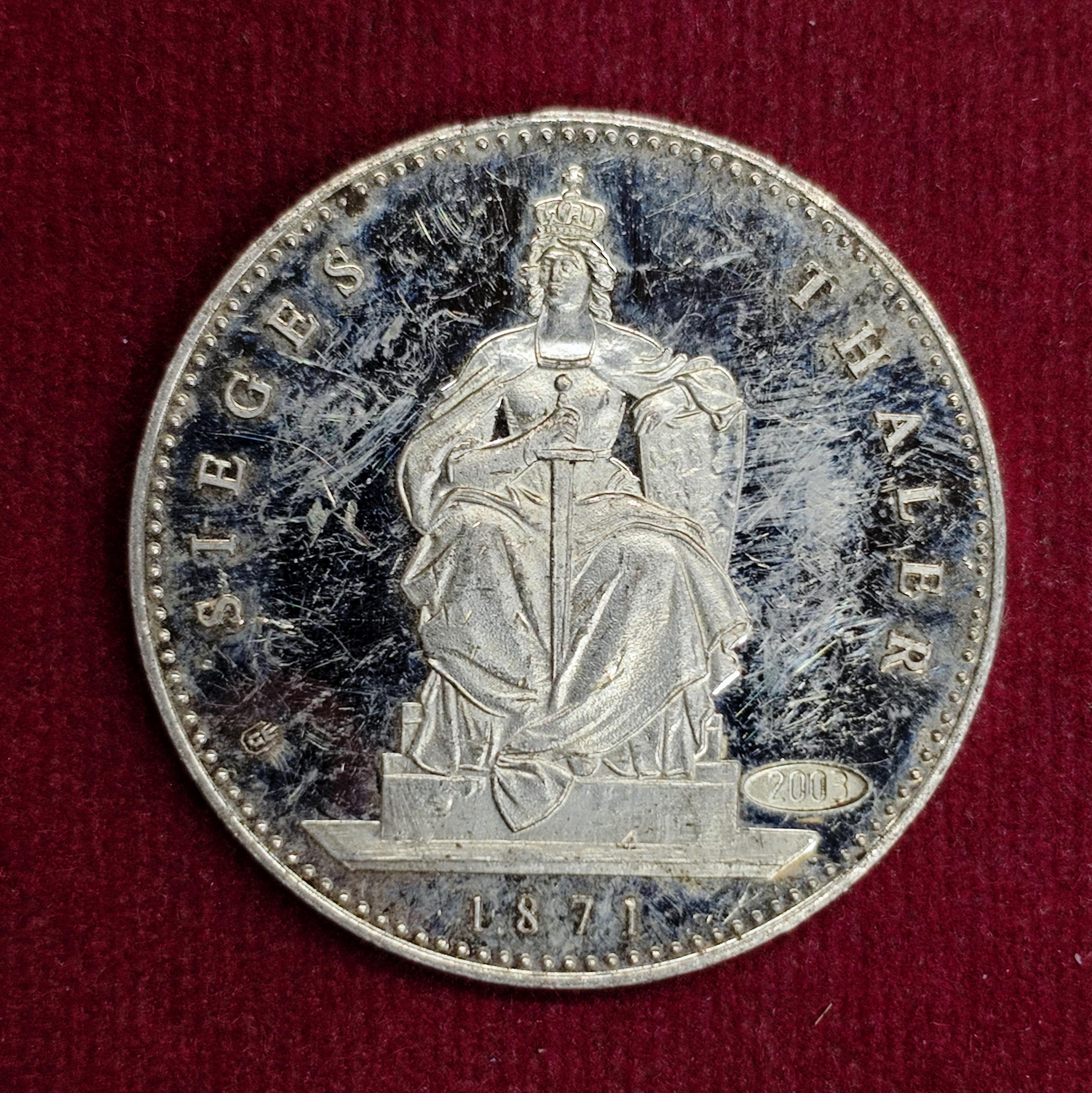 Kingdom of Prussia 1 Thaler – William I “”Siegestaler”” 1871 Commemorative Coin