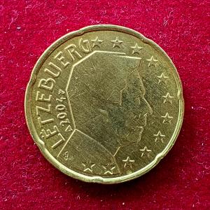 Luxembourg 20 Euro Cent Henri I 2nd map 2004 Coin