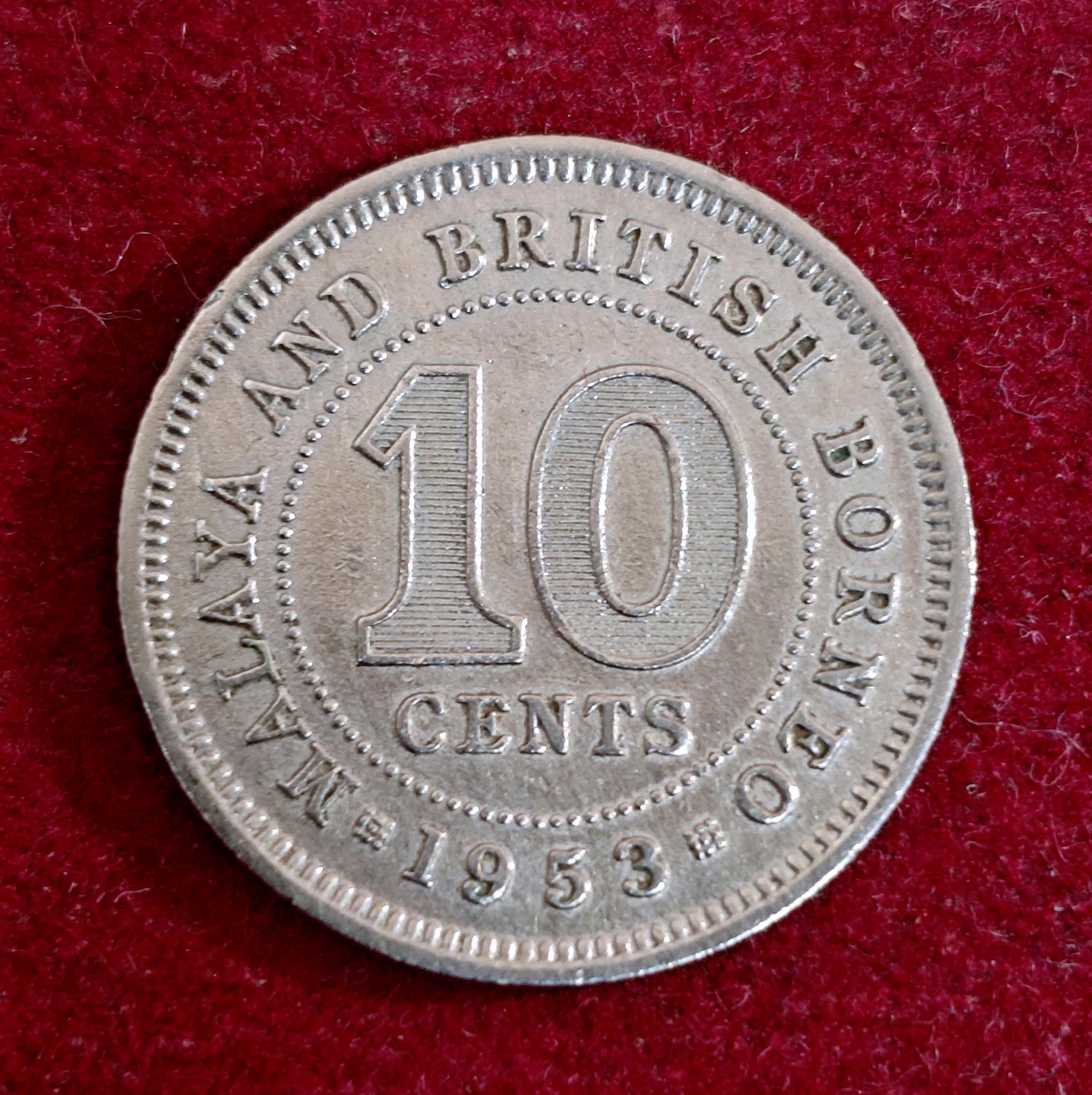 Malaya and British Borneo 10 Cents - Elizabeth II 1953 Coin