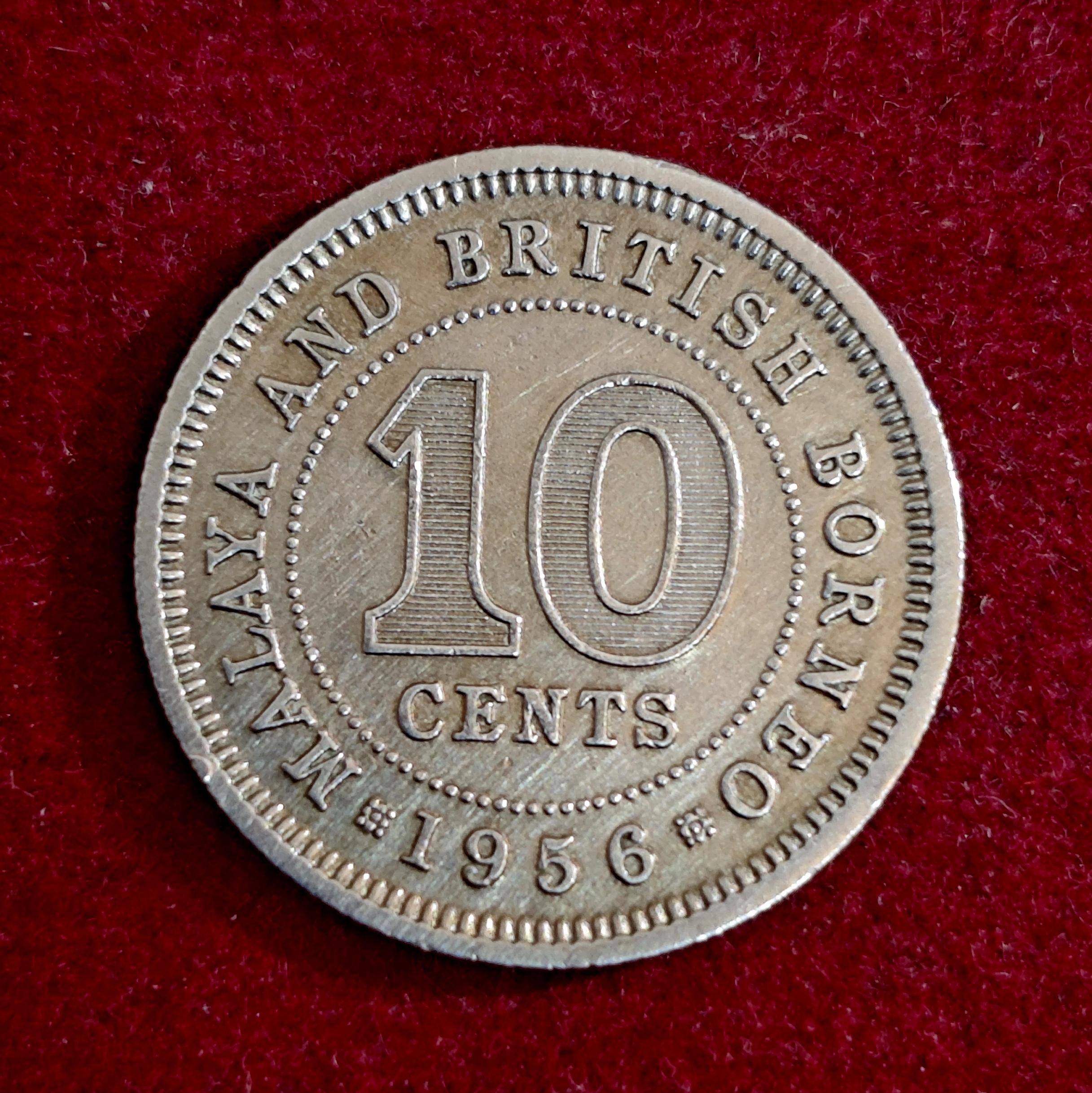 Malaya and British Borneo 10 Cents Elizabeth II 1956 Coin