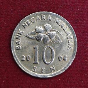 Malaysia 10 Sen Agong 2004 Coin