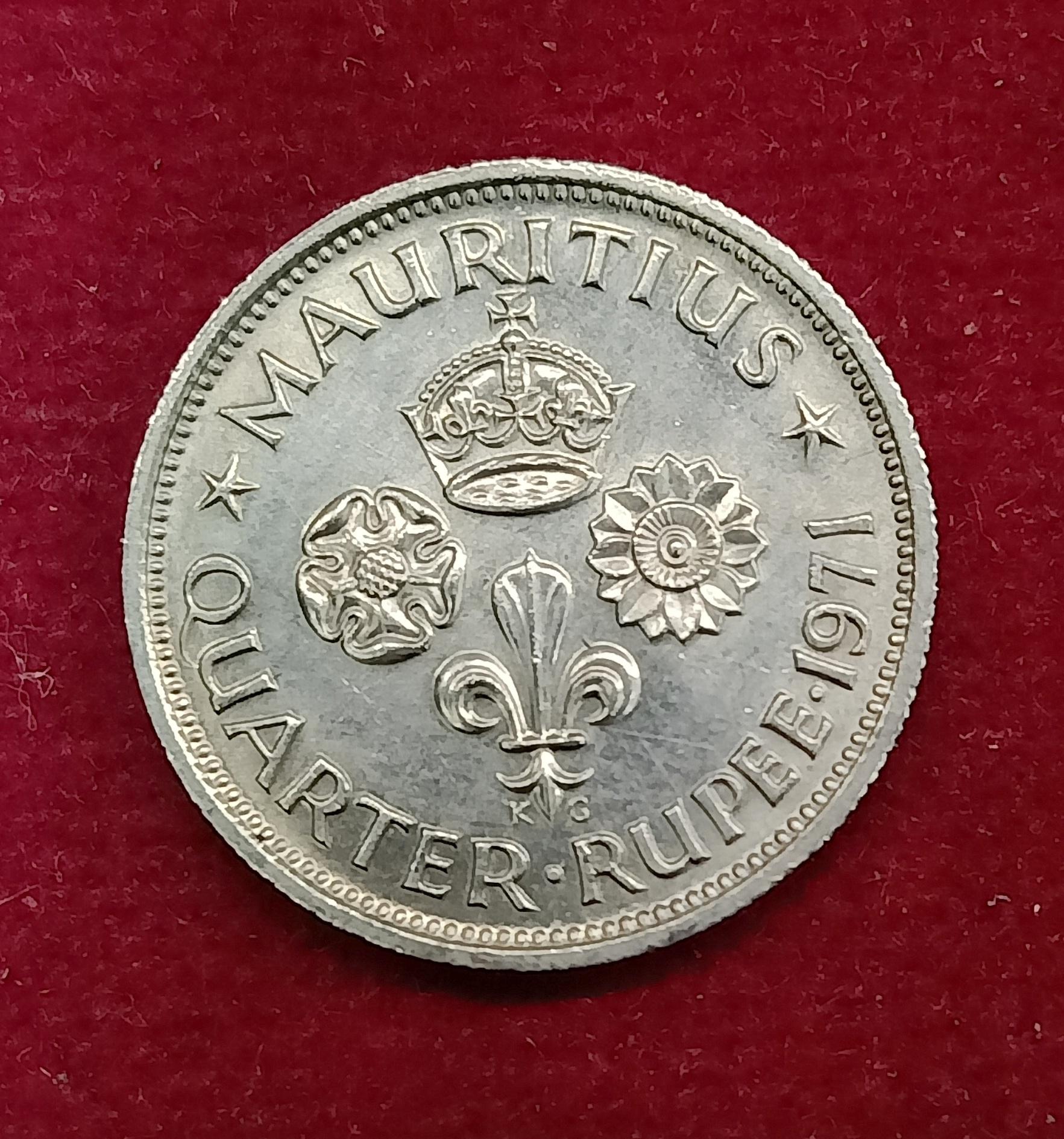 Mauritius 1/4  Rupee Elizabeth II 1971 Coin