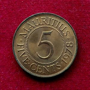 Mauritius 5 Cents 1978 Coin