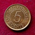 Mauritius 5 Cents 1993 Coin