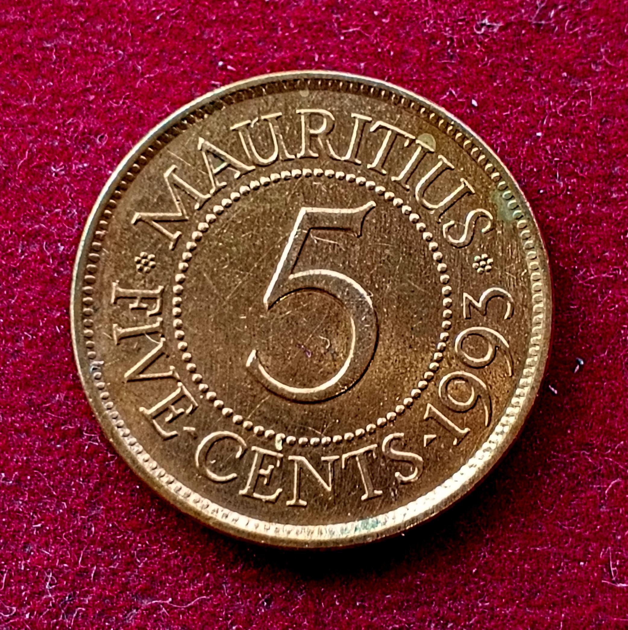 Mauritius 5 Cents 1993 Coin