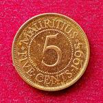 Mauritius 5 Cents 1995 Coin
