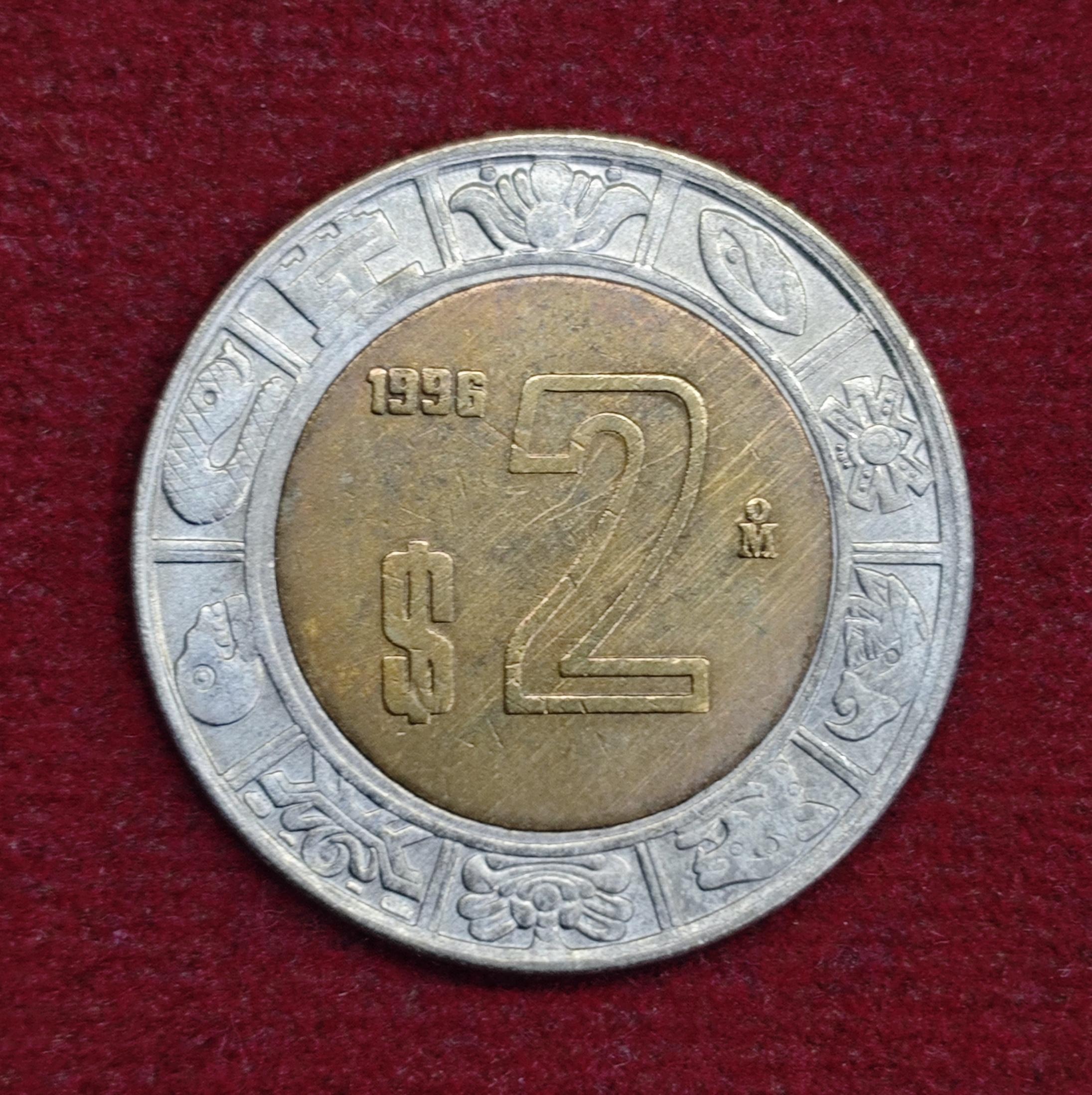 Mexico 2 Pesos 1996 Coin