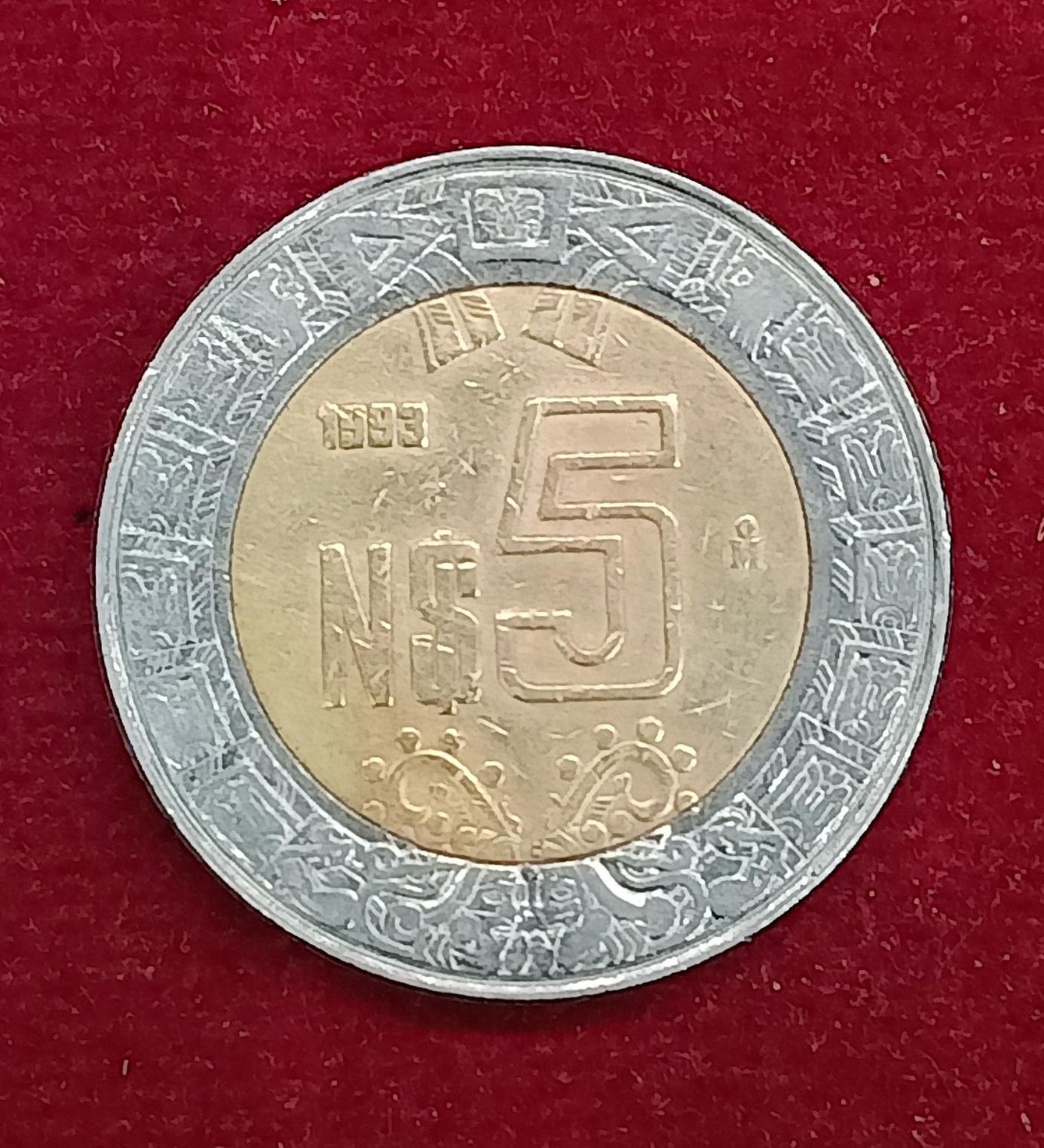 Mexico 5 Pesos 1993 Coin