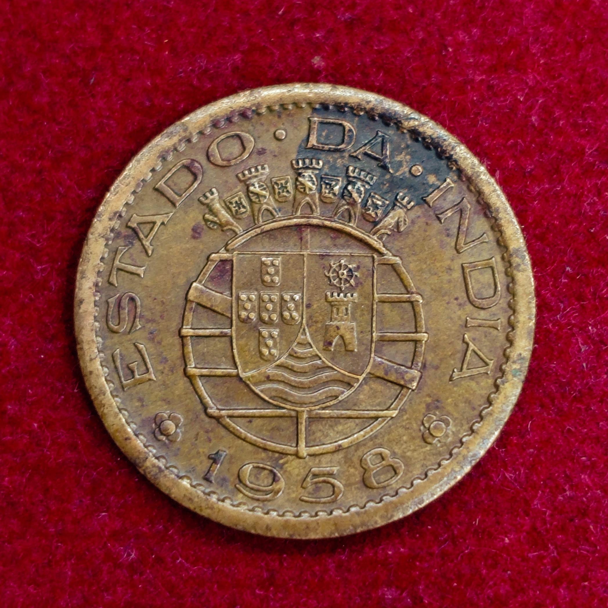 India Portuguese 10 Centavos 1958 Coin