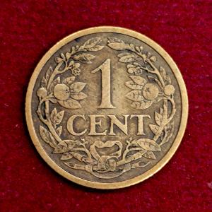 Netherlands 1 Cent Wilhelmina 1914 Coin