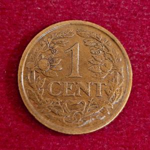 Netherlands 1 Cent Wilhelmina 1944 Coin
