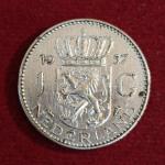 Netherlands 1 Gulden - Juliana 1957 Silver Coin