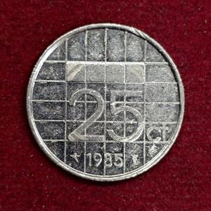 Netherlands 25 Cents Beatrix 1985 Coin