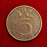 Netherlands 5 Cent Juliana 1950 Coin