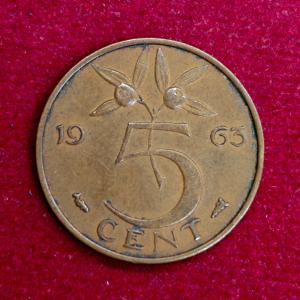 Netherlands 5 Cent Juliana 1963 Coin