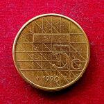 Netherlands 5 Gulden Beatrix 1990 Coin