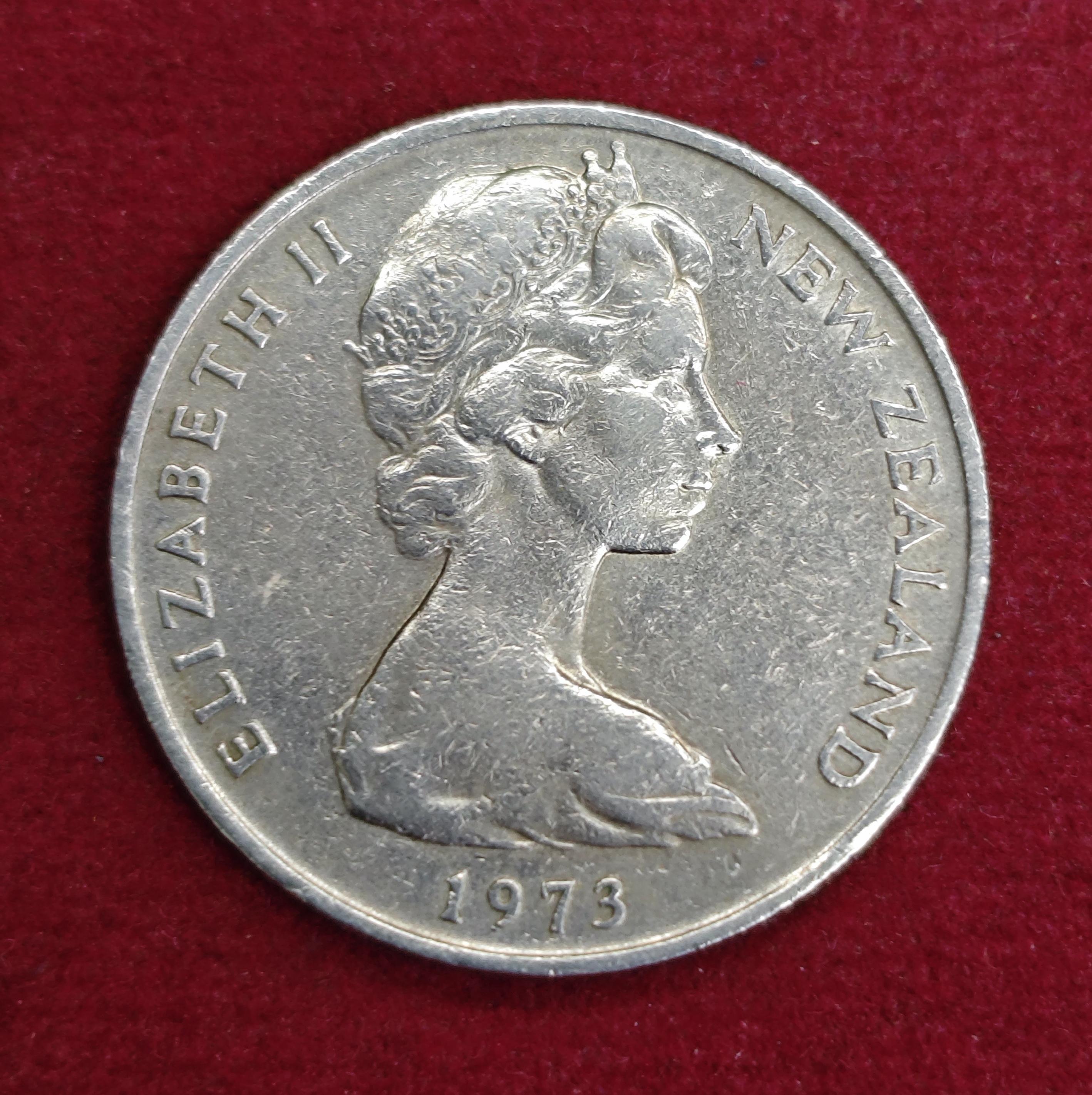 New Zealand 20 Cents – Elizabeth II Kiwi 1973 Coin