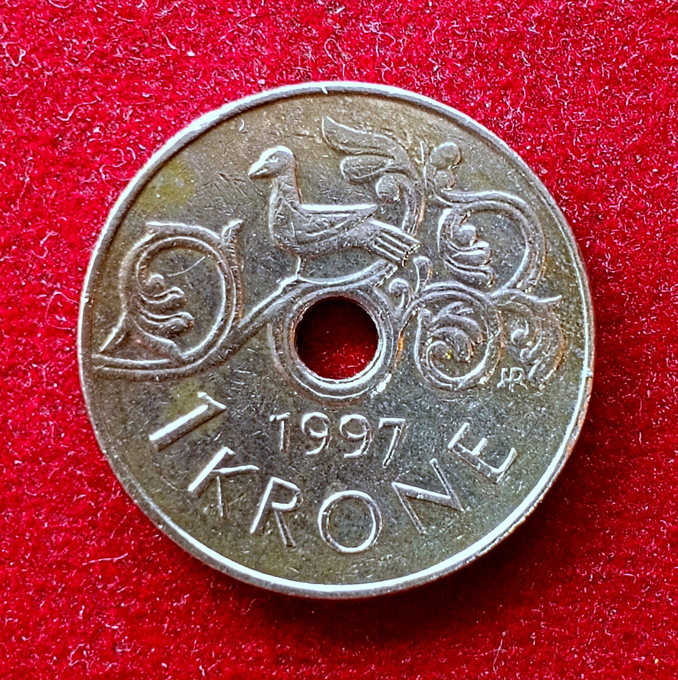 Norway 1 Krone Harald V 1997 Coin