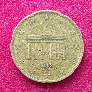 Federal Republic of Germany 20 Euro Cent 1st map 2002 D Coin