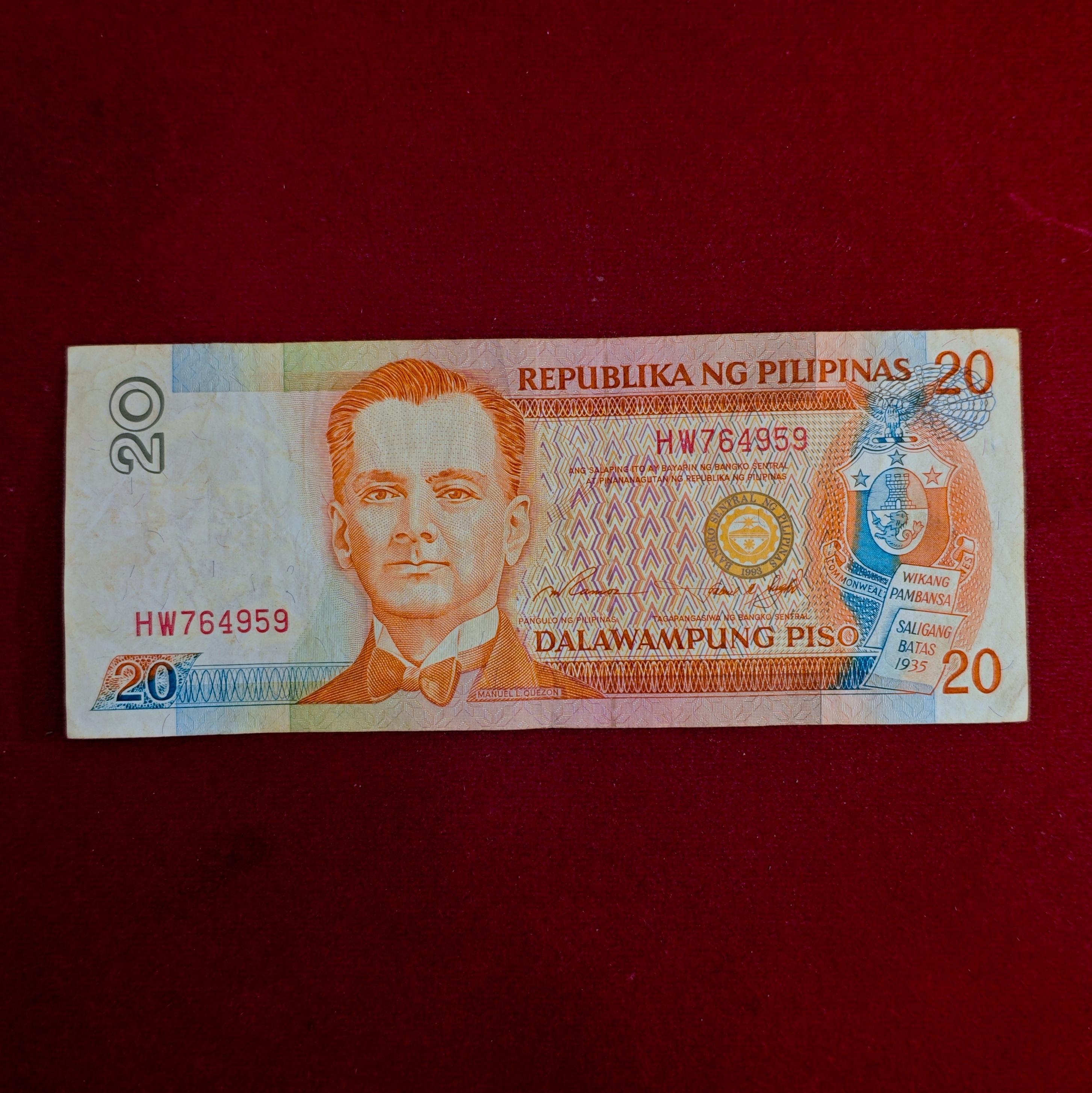 Philippines 20 Piso Manuel L. Quezon 2004 Banknote
