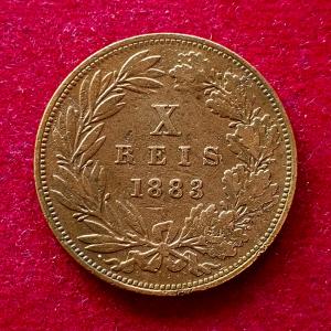 Portugal 10 Reis Luiz I 1883 Coin