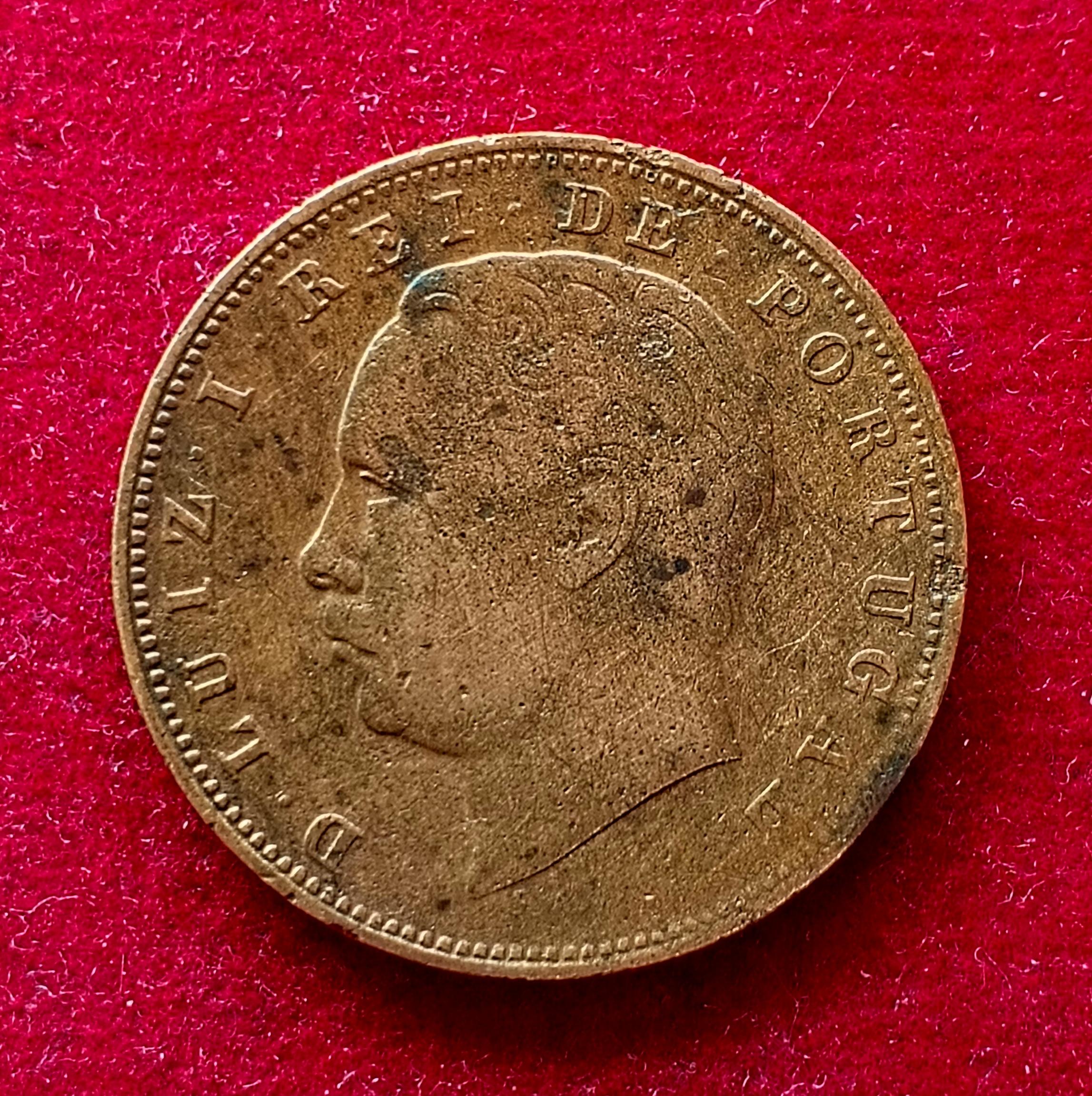 Portugal 10 Reis Luiz I 1883 Coin