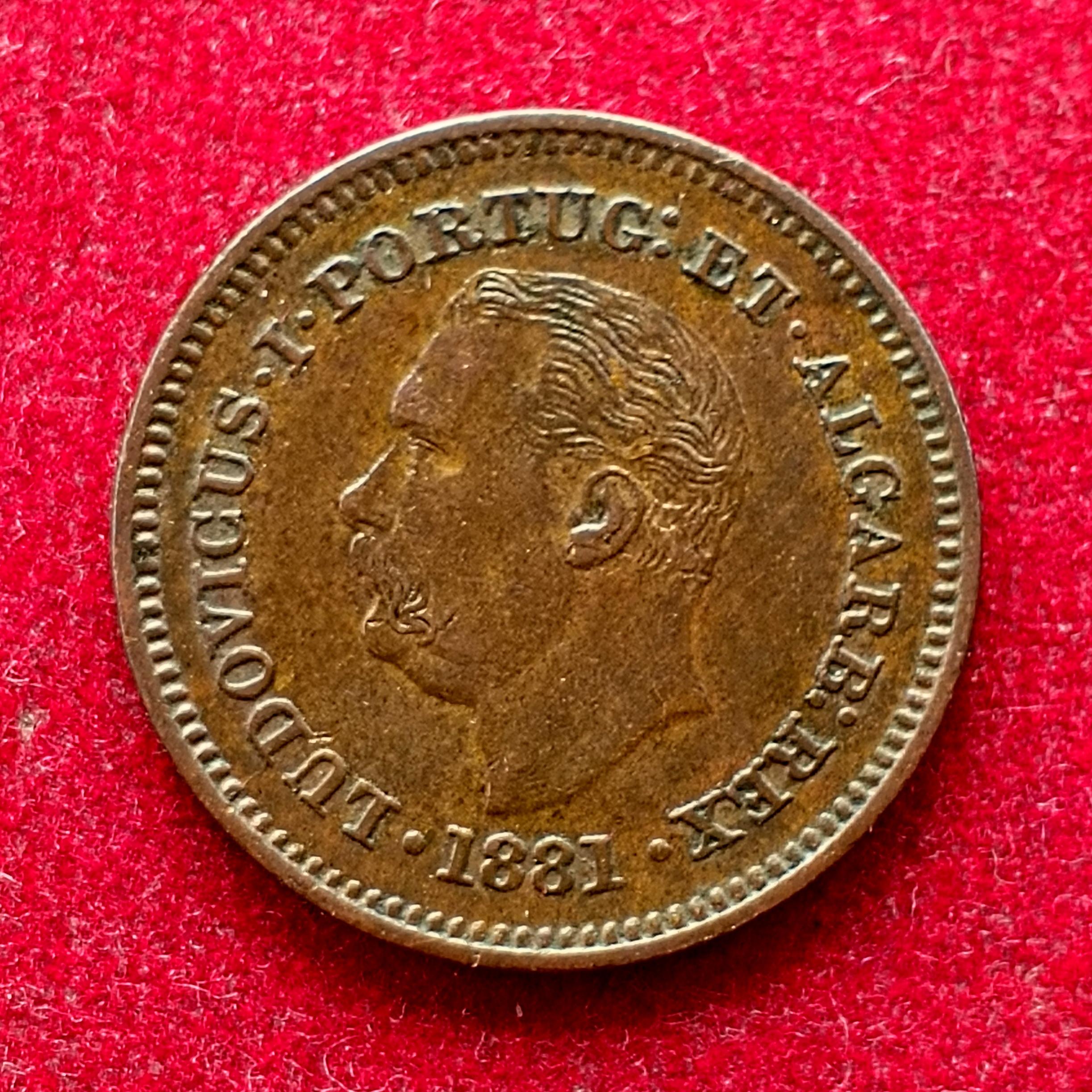 Portuguese India 1/8 Tanga – Luiz I 1881 Coin