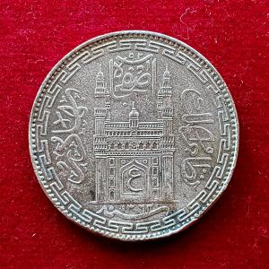 Princely state of Hyderabad 1 Rupee Mir Usman Ali Khan 1362 (1943) Silver Coin