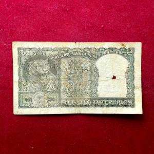 2 Rupees 26th March 1904 Olive Green Banknote (A62 260304) Xenophon Zolotas (Economist and former Prime Minister of Greece)