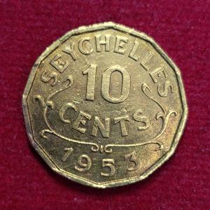 Seychelles 10 Cents Elizabeth II 1953 Coin
