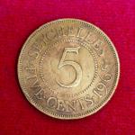 Seychelles 5 Cents Elizabeth II 1st portrait 1965 Coin