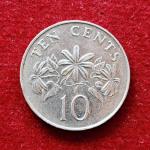 Singapore 10 Cents ribbon upwards 1986 Coin