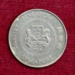 Singapore 10 Cents ribbon upwards 1986 Coin