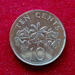Singapore 10 Cents ribbon upwards 2009 Coin