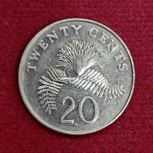 Singapore 20 Cents ribbon downwards 1996 Coin