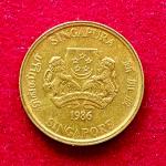 Singapore 5 Cents Ribbon Downwards 1986 Coin